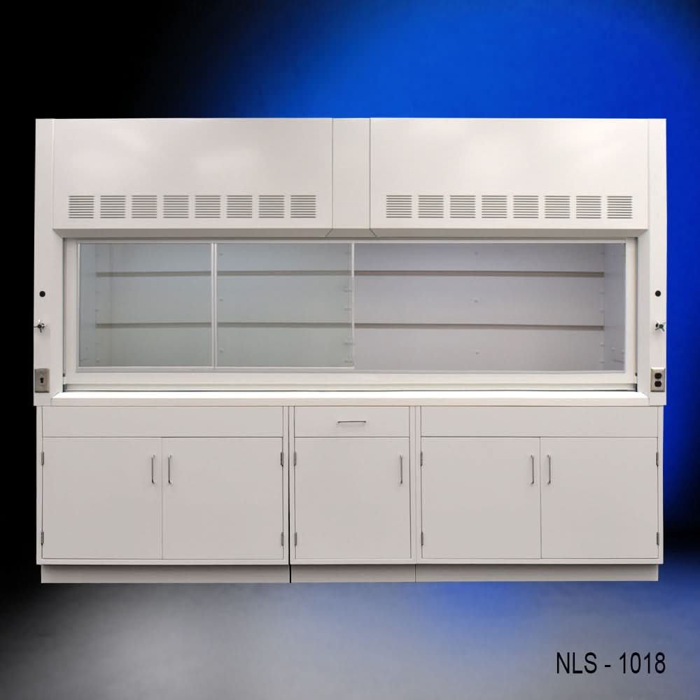10′ x 48″ Fisher American Fume Hood w/ General Storage Cabinets