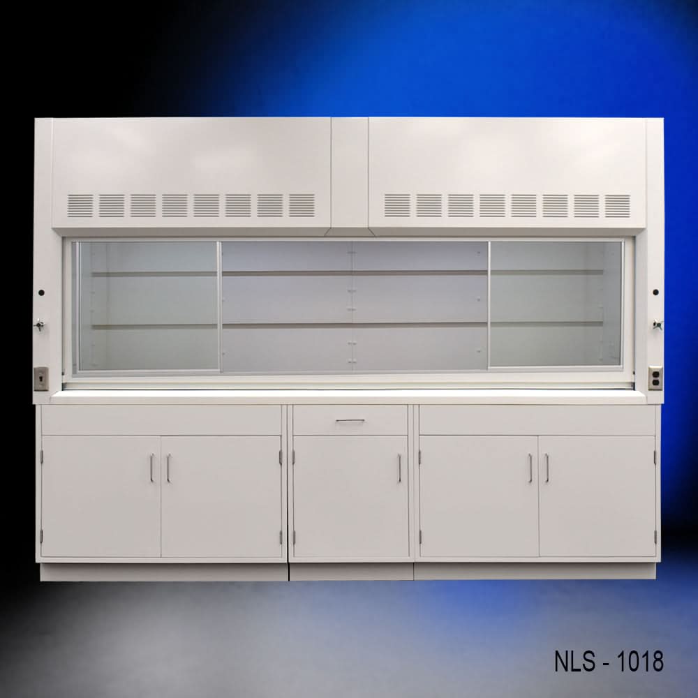 10′ x 48″ Fisher American Fume Hood w/ General Storage Cabinets