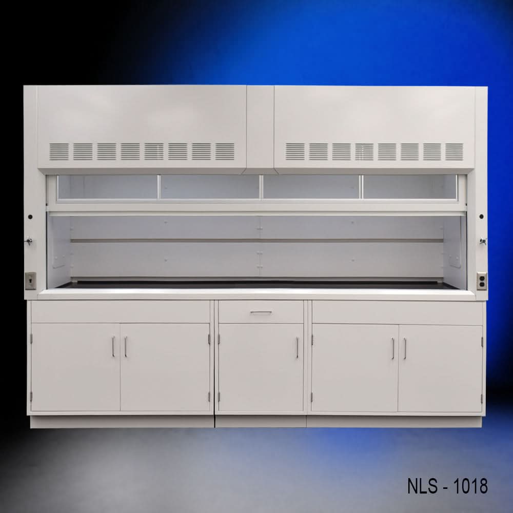 10′ x 48″ Fisher American Fume Hood w/ General Storage Cabinets