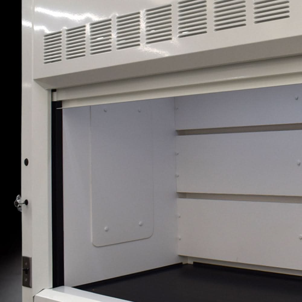 10′ x 48″ Fisher American Fume Hood w/ ACID & General Storage Cabinets