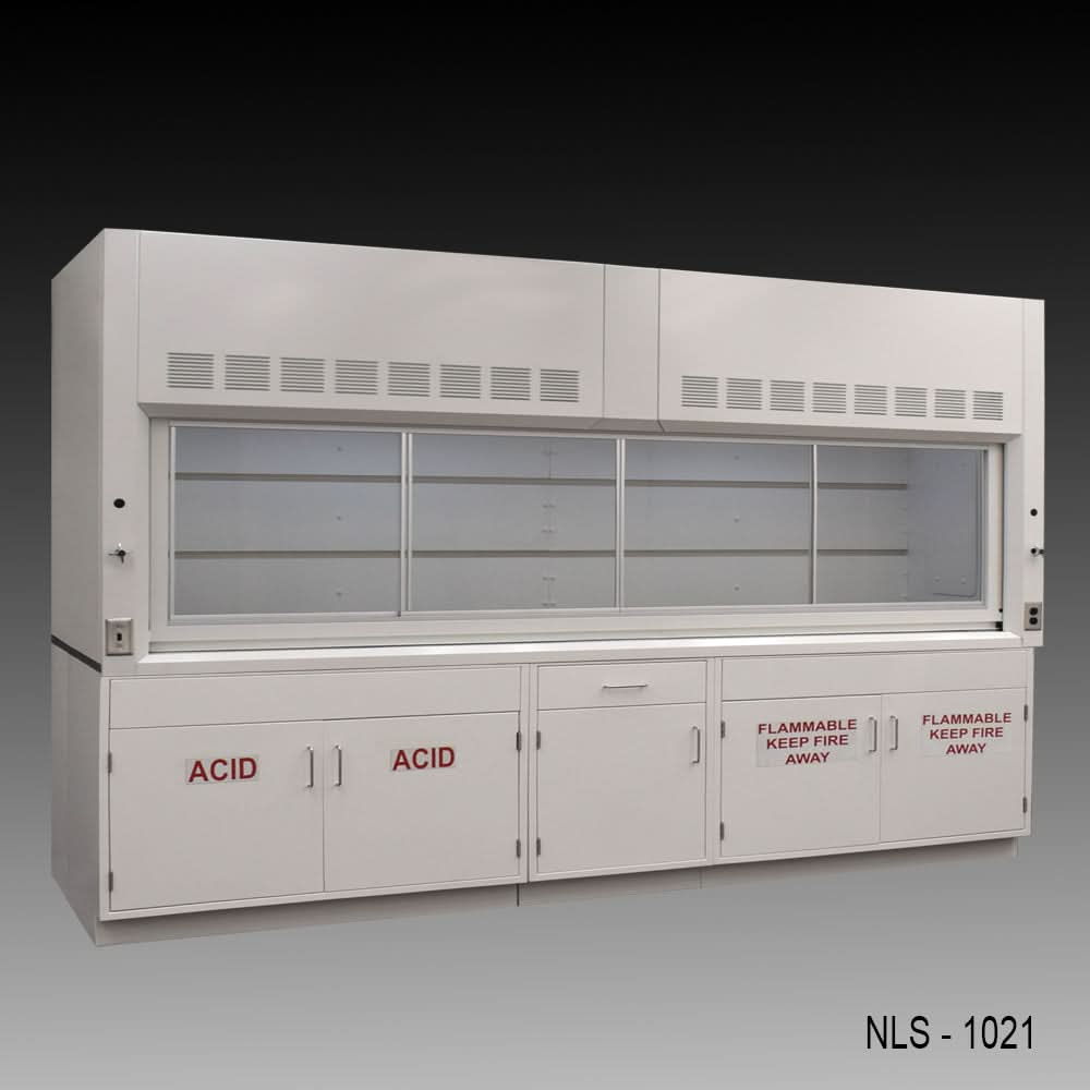 10′ x 48″ Fisher American Chemical Fume Hood w/ ACID & Flammable Storage