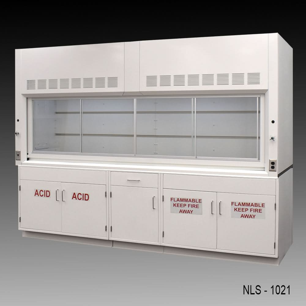 10′ x 48″ Fisher American Chemical Fume Hood w/ ACID & Flammable Storage
