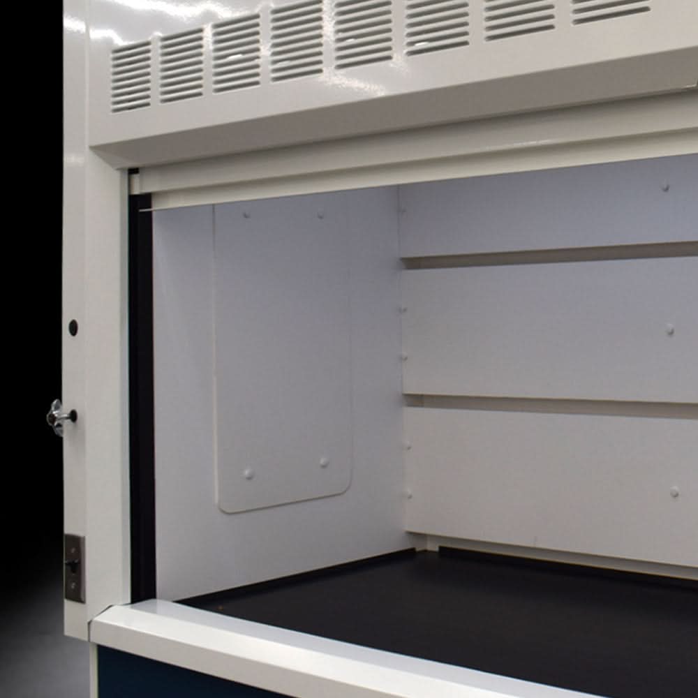10′ x 48″ Fisher American Fume Hood w/ Blue Flammable Storage Cabinets