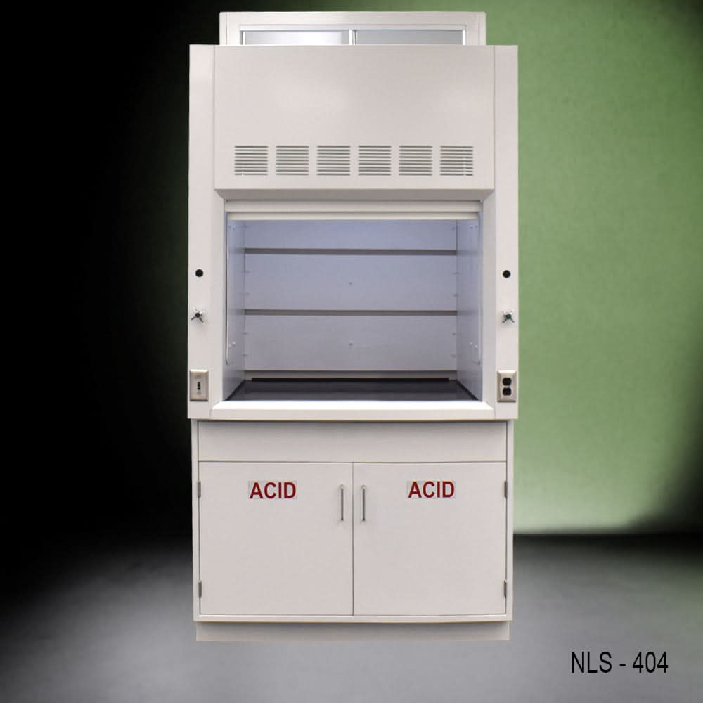 4ā² Fisher American Fume Hood w/ Acid Base Cabinets