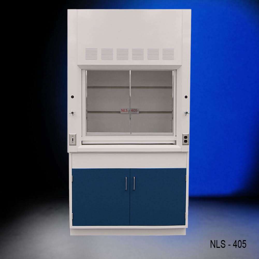 4′ Fisher American Fume Hood w/ Blue Base Cabinets