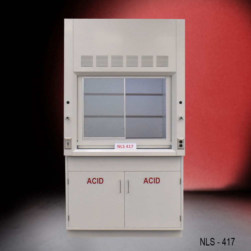 4′ x 4′ Fisher American Fume Hood w/ Acid Cabinets
