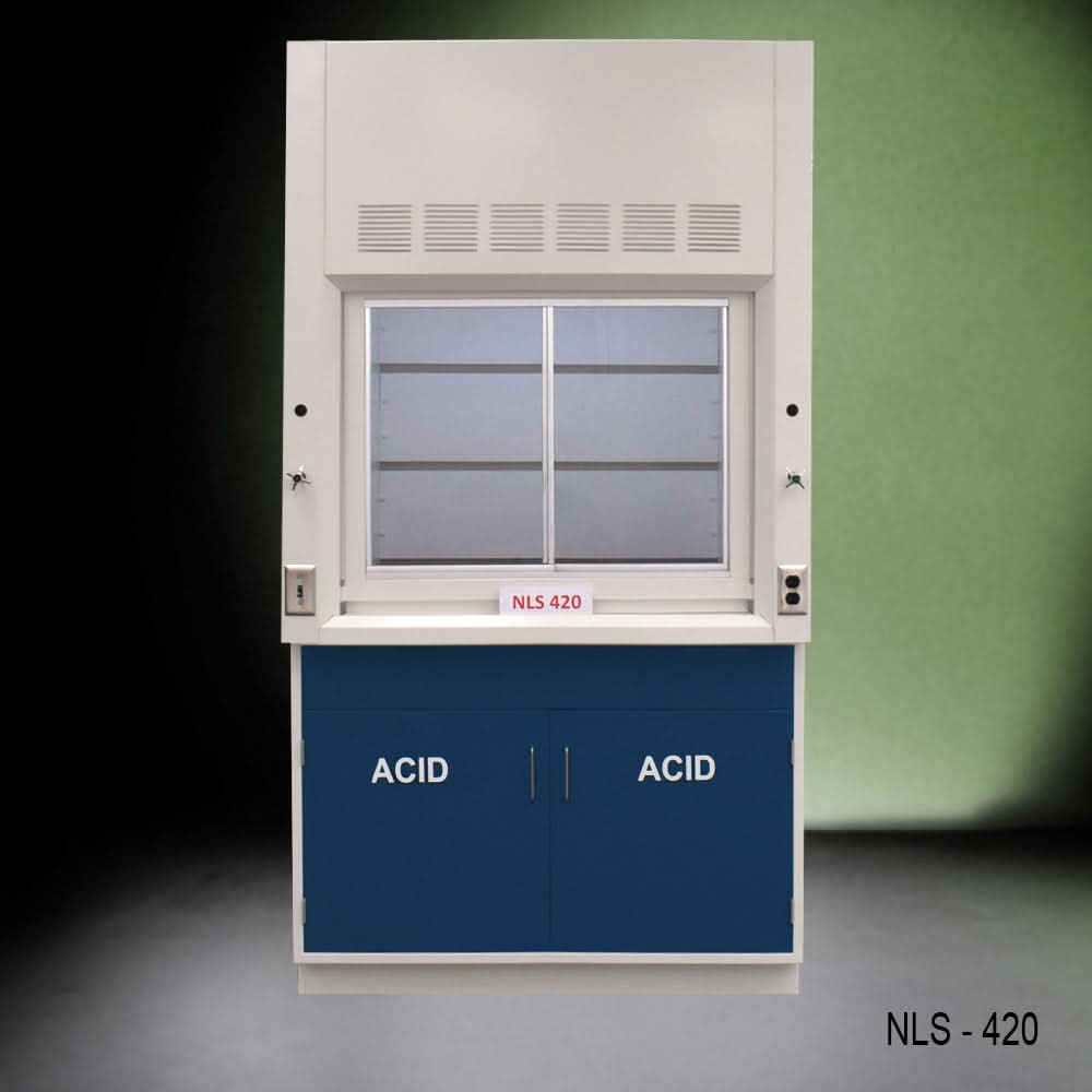 4′ x 4′ Fisher American Fume Hood w/ ACID Storage