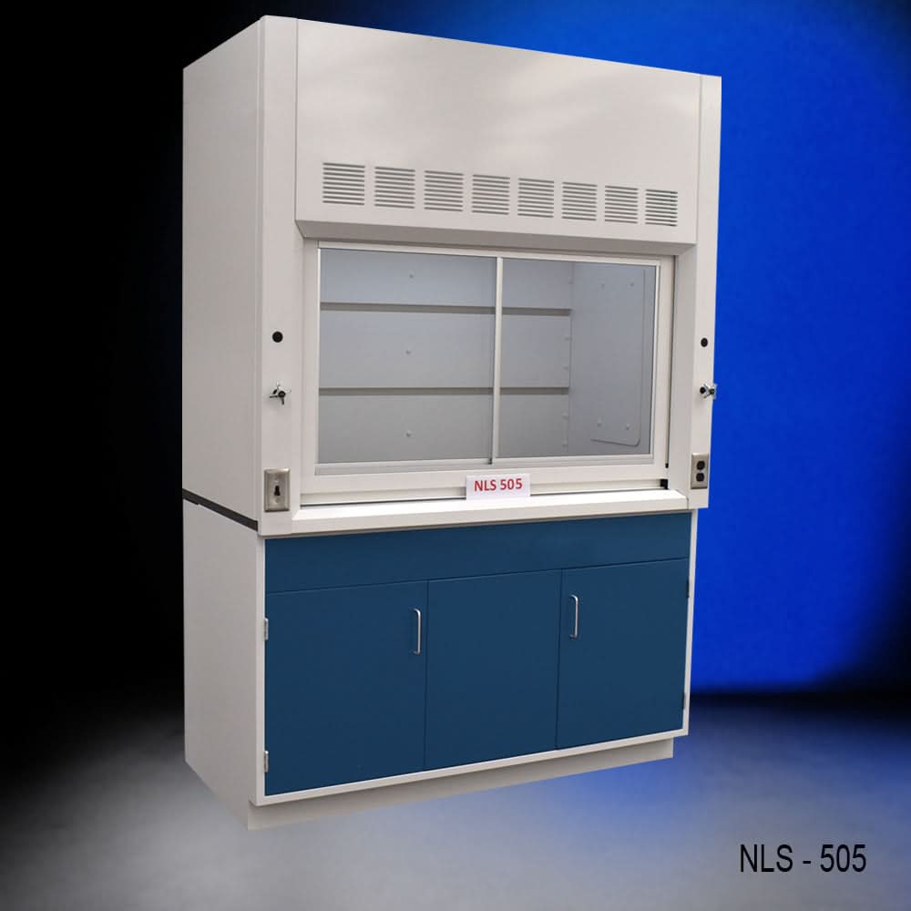 5′ Fisher American Fume Hood w/ Blue General Storage