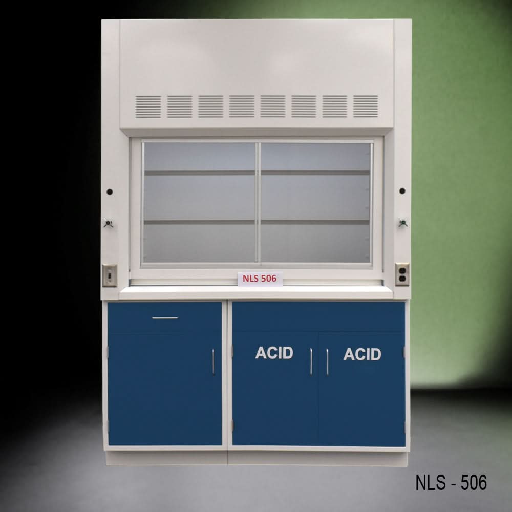 5′ Fisher American Fume Hood w/ Blue ACID Storage