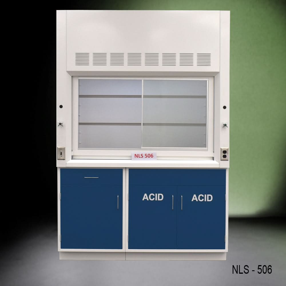 5′ Fisher American Fume Hood w/ Blue ACID Storage