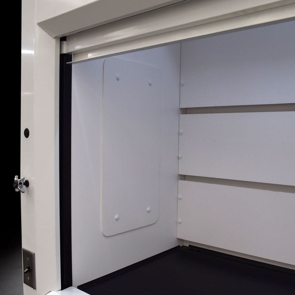 5′ Fisher American Fume Hood w/ Blue Flammable Storage