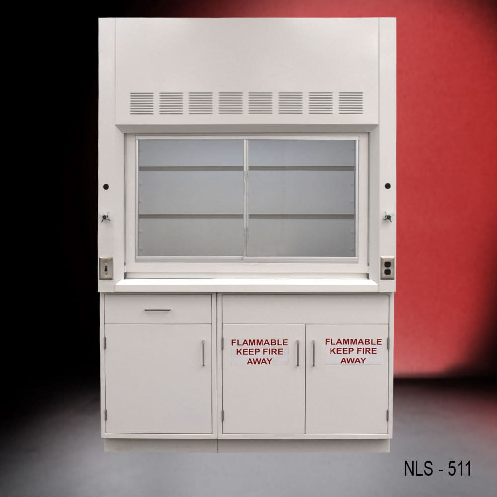 5′ x 4′ Fisher American Fume Hood w/ Flammable& General Storage