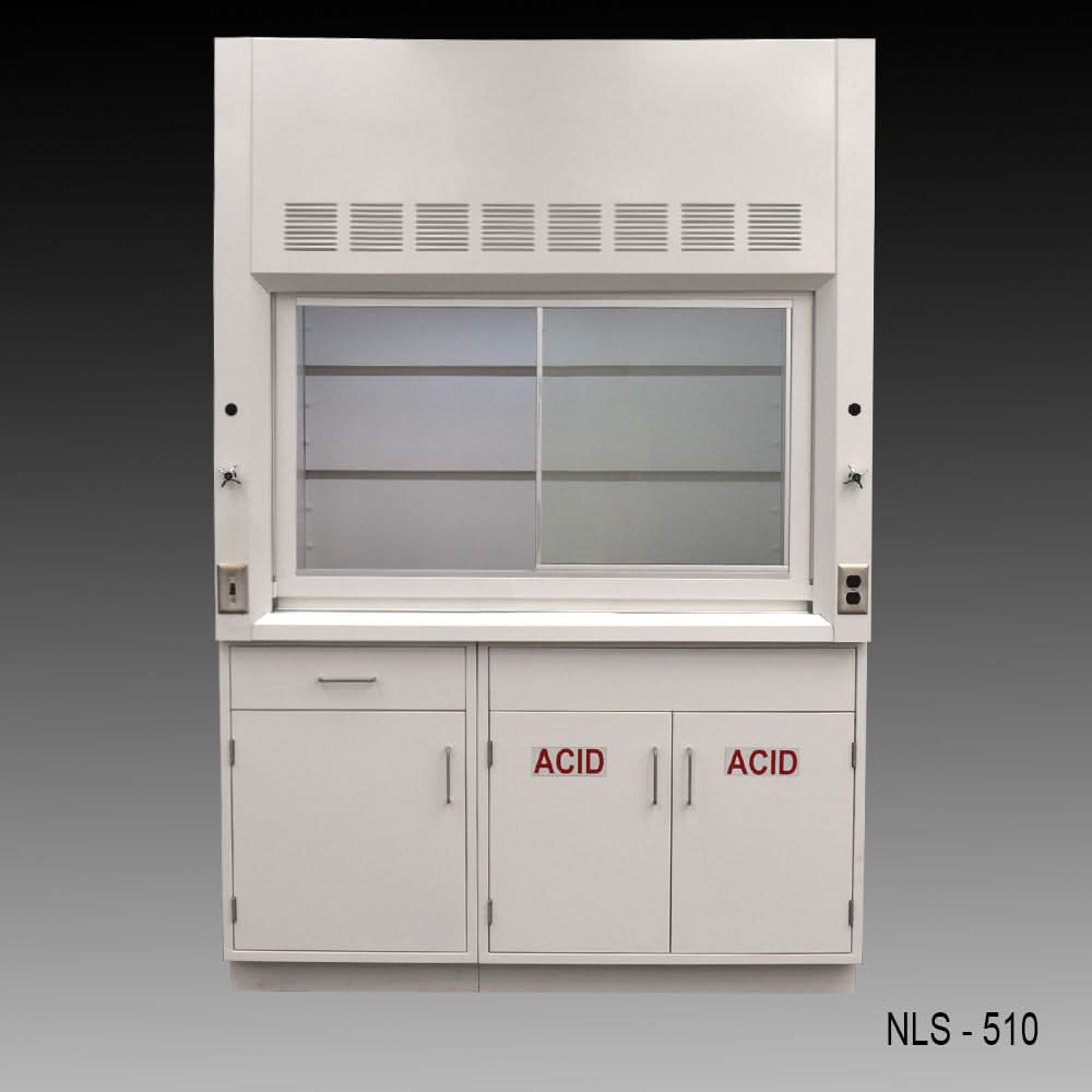 5′ x 4′ Fisher American Fume Hood w/ ACID & General Storage