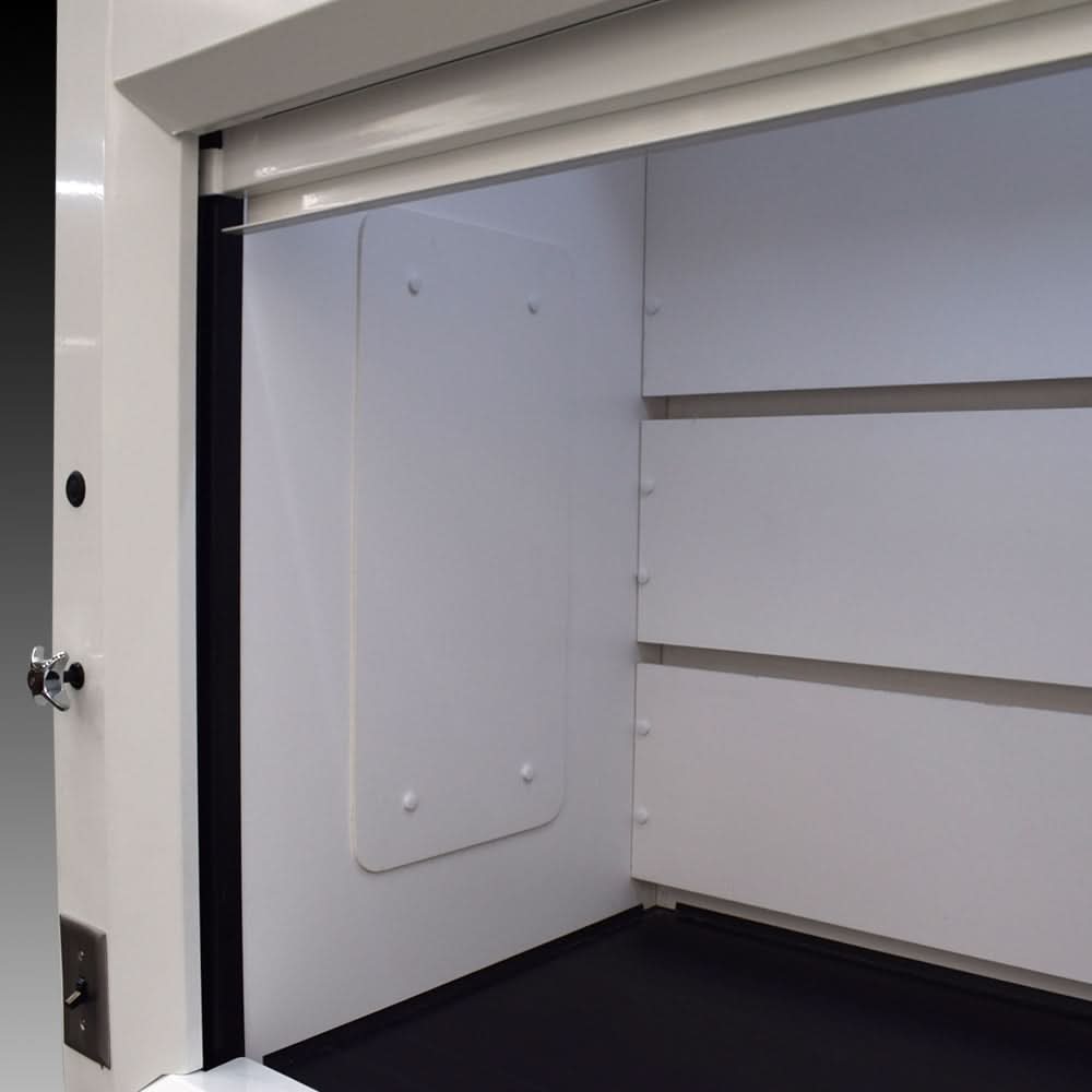 5′ x 4′ Fisher American Fume Hood w/ Blue General Storage Cabinet