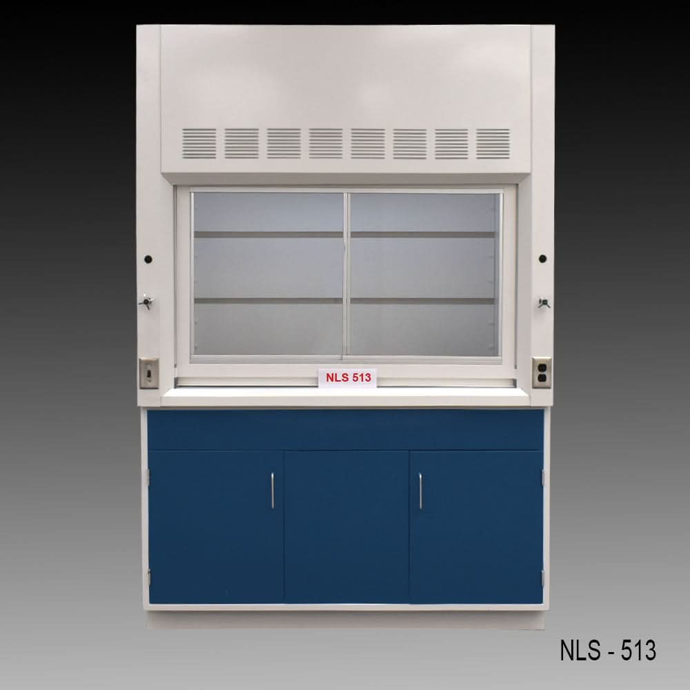 5′ x 4′ Fisher American Fume Hood w/ Blue General Storage Cabinet