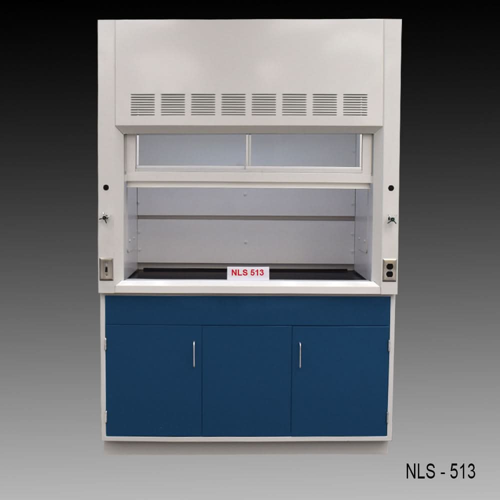 5′ x 4′ Fisher American Fume Hood w/ Blue General Storage Cabinet