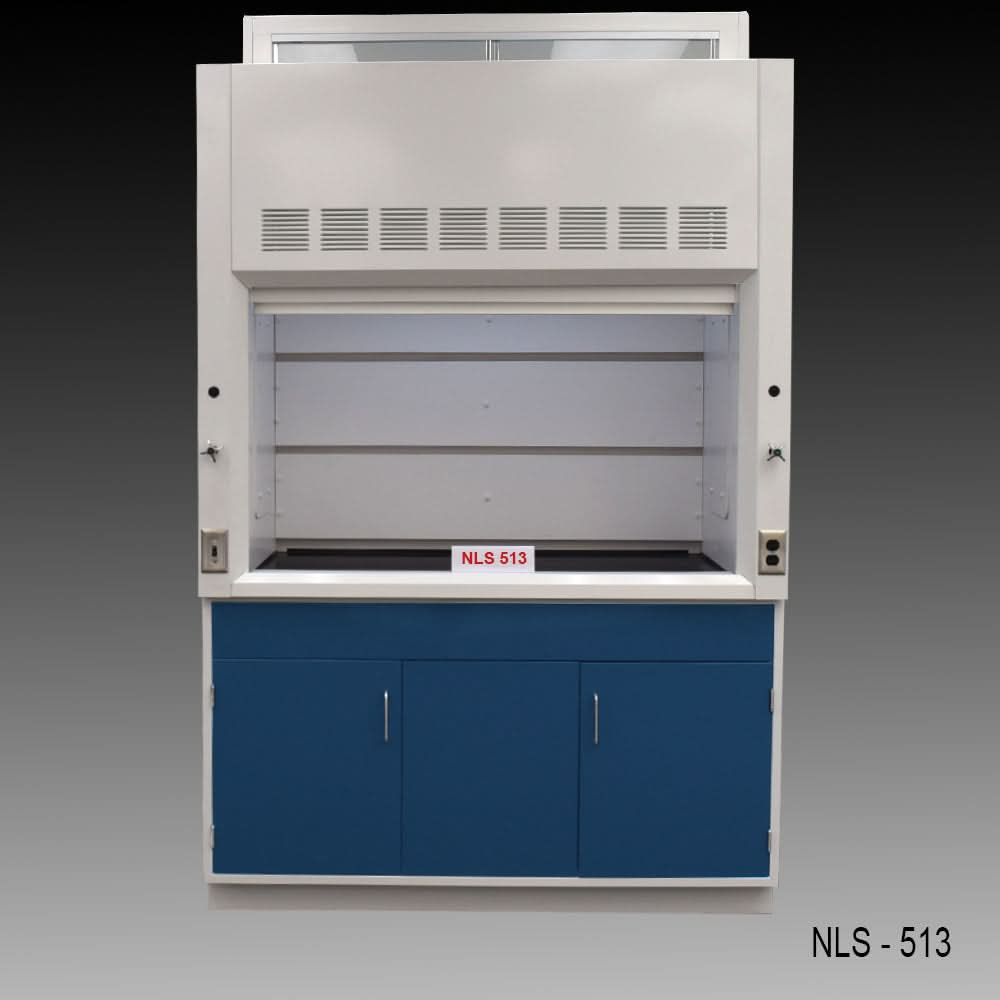 5′ x 4′ Fisher American Fume Hood w/ Blue General Storage Cabinet