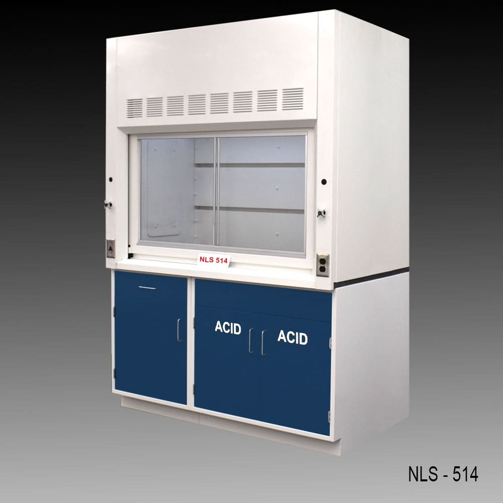 5ā² x 4ā² Fisher American Fume Hood w/ ACID & General Storage / Blue