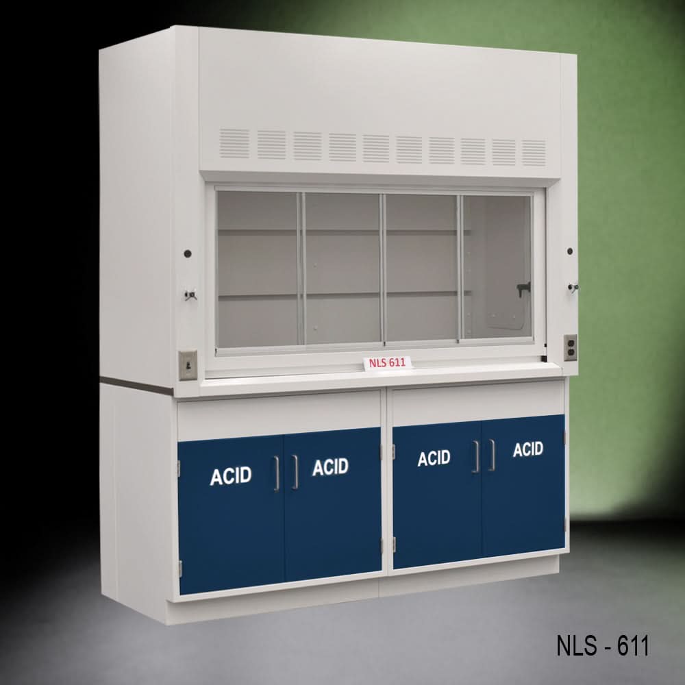 6′ Fisher American Fume Hood w/ Blue Acid Storage