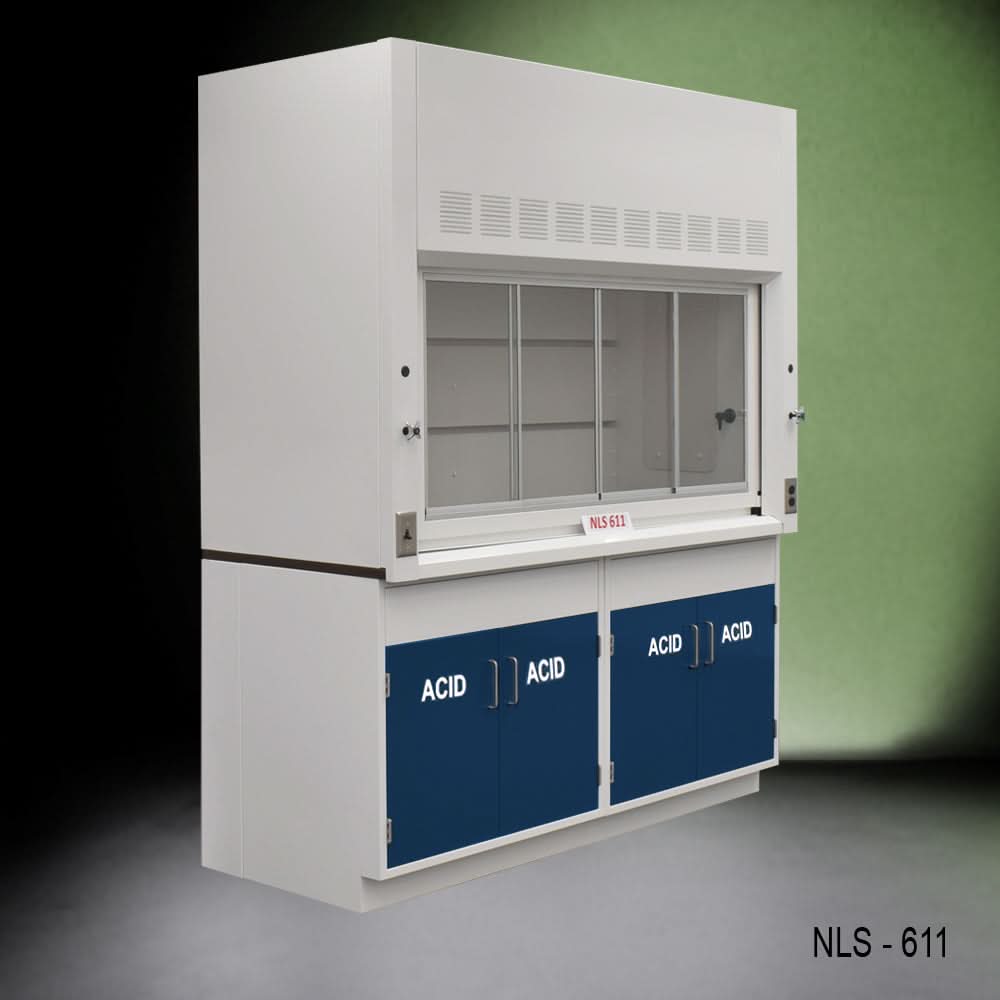 6′ Fisher American Fume Hood w/ Blue Acid Storage