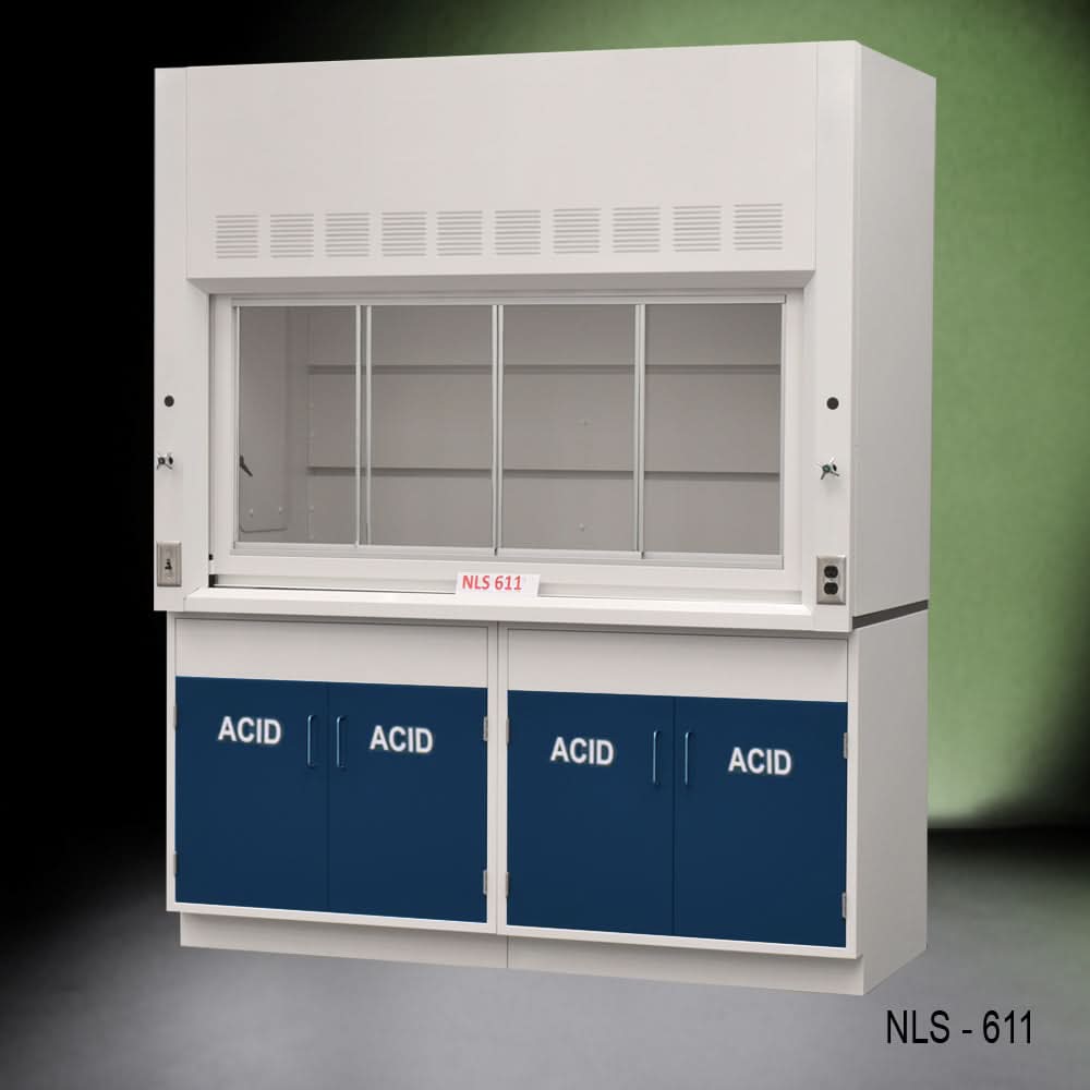6′ Fisher American Fume Hood w/ Blue Acid Storage