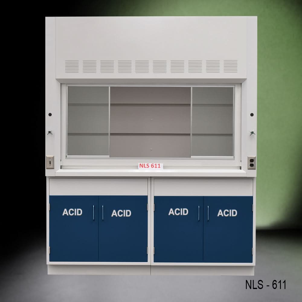 6′ Fisher American Fume Hood w/ Blue Acid Storage