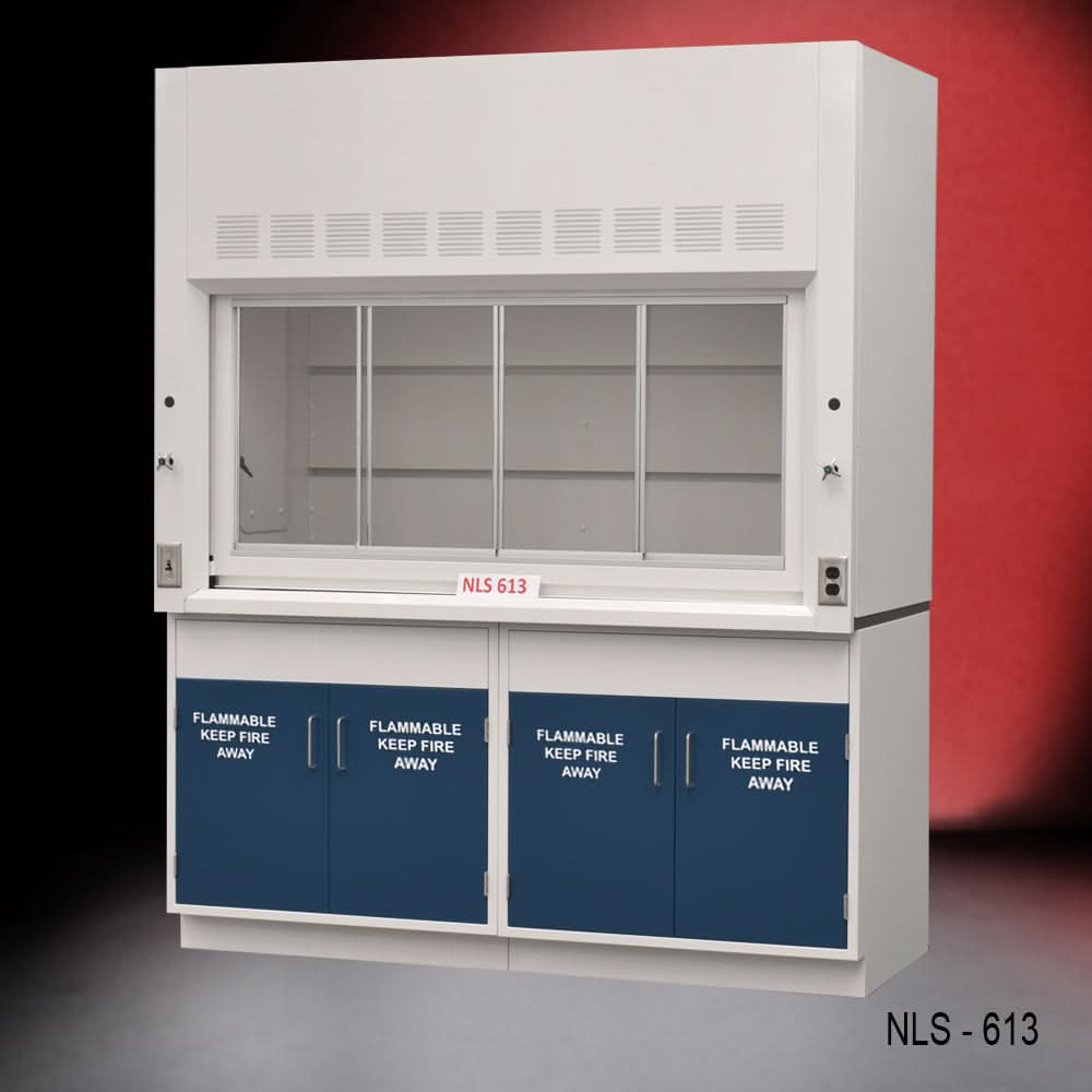 6′ Fisher American Fume Hood w/ Flammable storage Blue