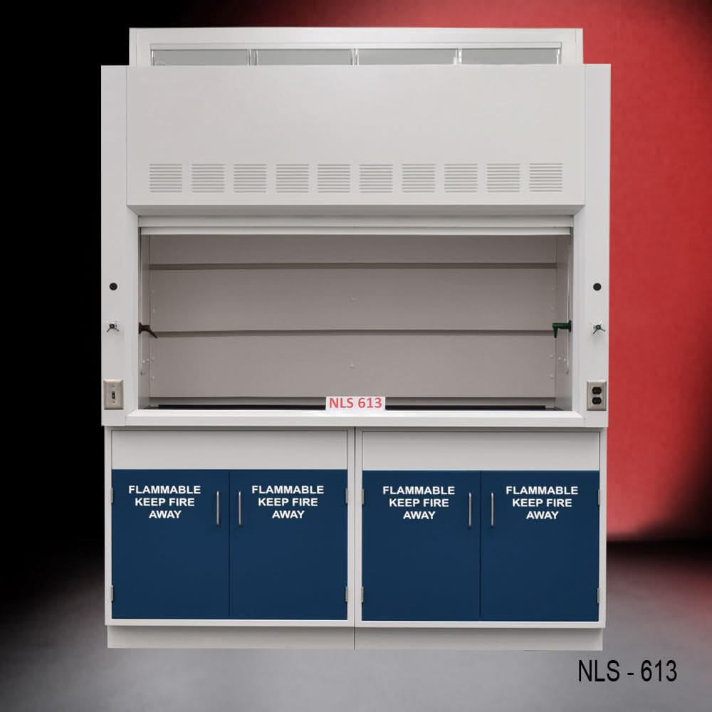 6′ Fisher American Fume Hood w/ Flammable storage Blue