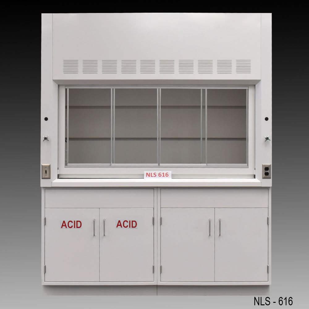 6′ Fisher American Fume Hood w/ Acid & General Storage