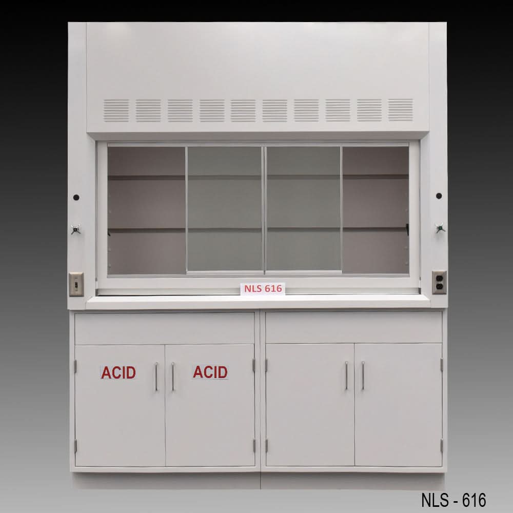 6′ Fisher American Fume Hood w/ Acid & General Storage