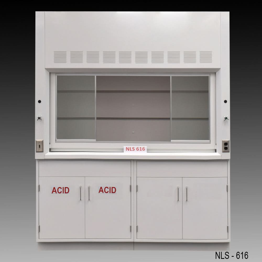 6′ Fisher American Fume Hood w/ Acid & General Storage