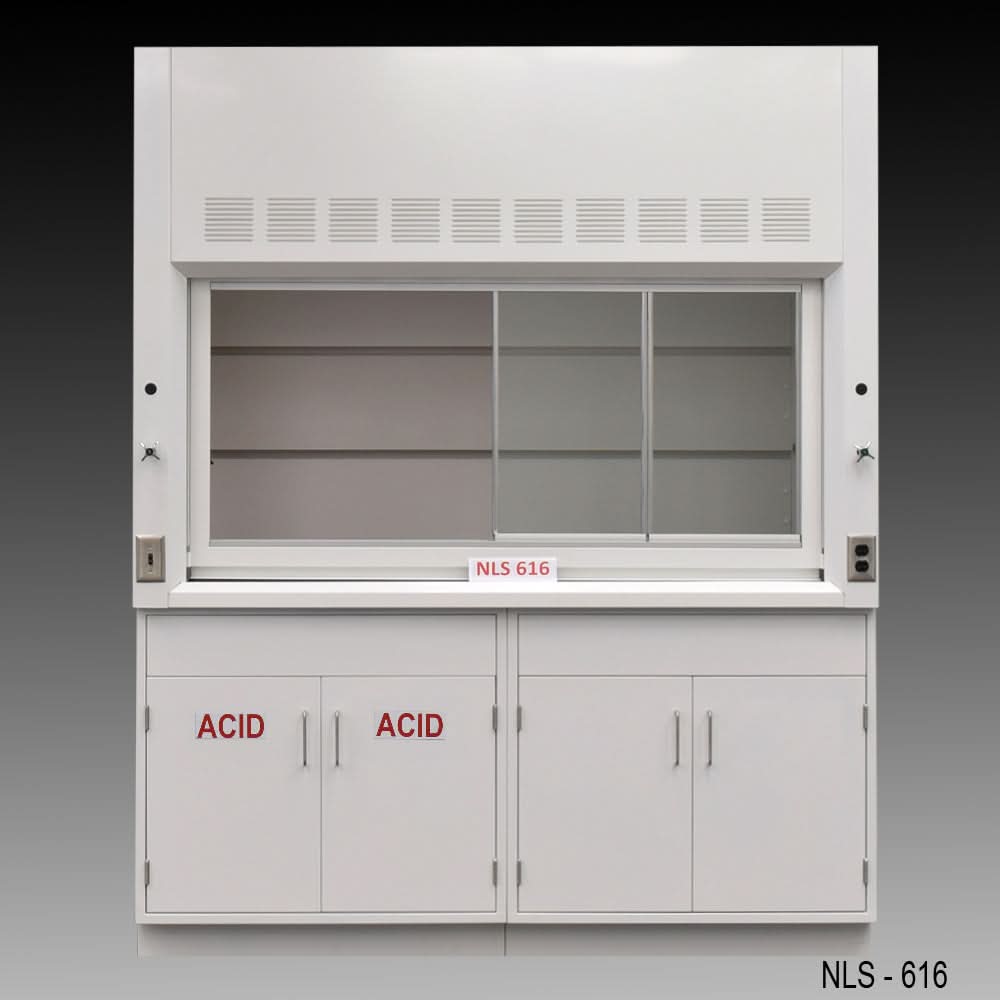 6′ Fisher American Fume Hood w/ Acid & General Storage
