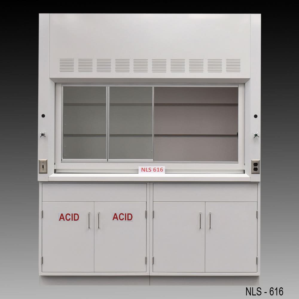 6′ Fisher American Fume Hood w/ Acid & General Storage