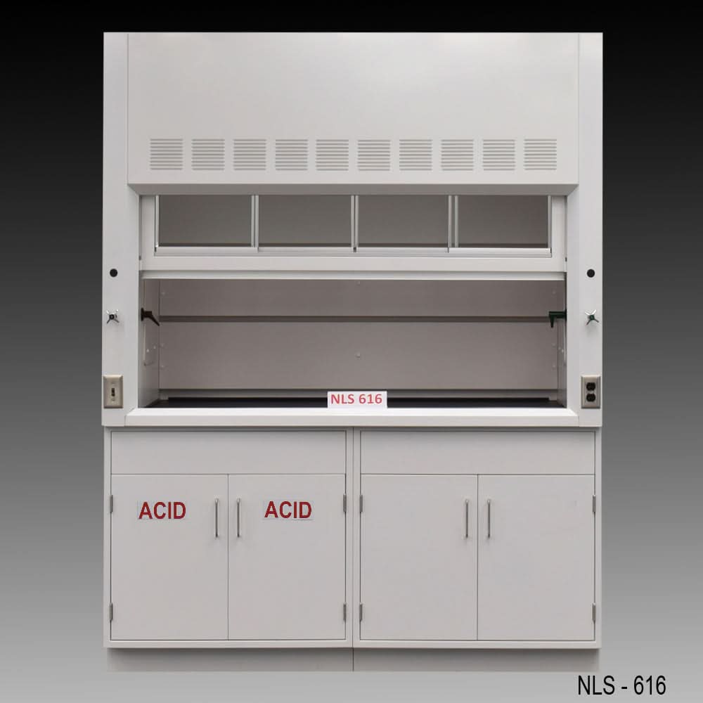 6′ Fisher American Fume Hood w/ Acid & General Storage