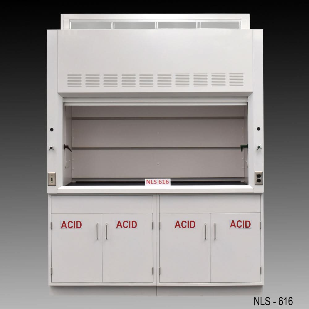 6′ Fisher American Fume Hood w/ Acid & General Storage