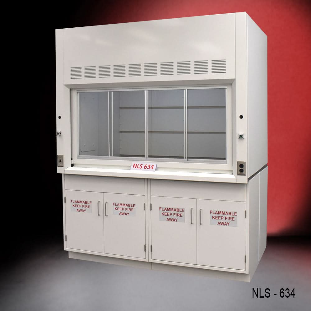 6ā² x 4ā² Fisher American Fume Hood w/ Flammable Cabinets