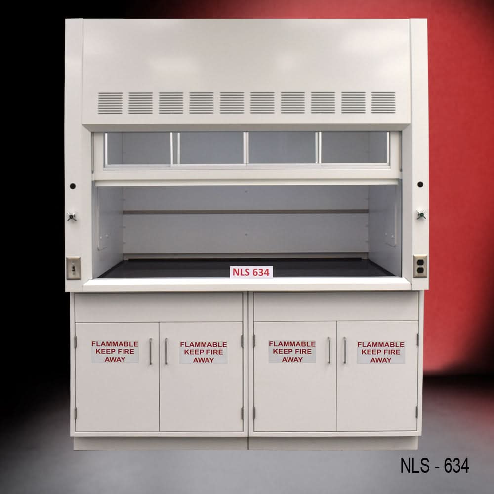 6ā² x 4ā² Fisher American Fume Hood w/ Flammable Cabinets