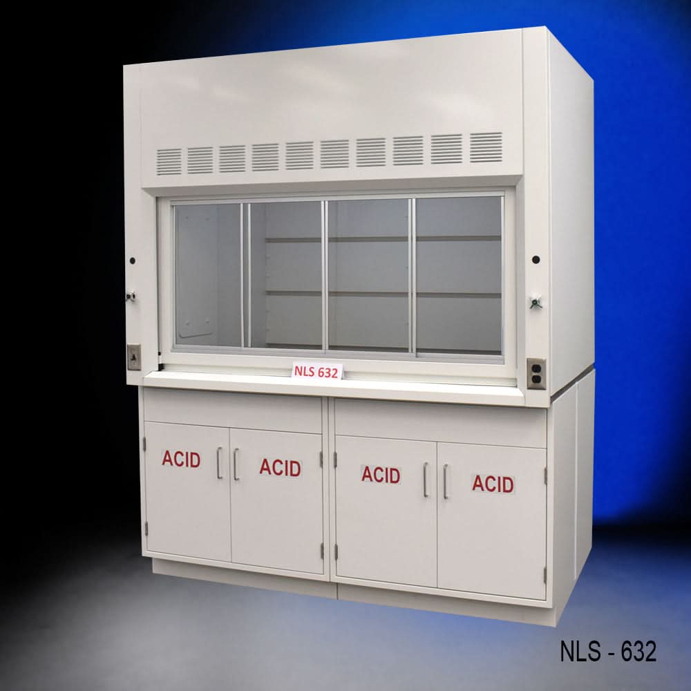 6′ x 4′ Fisher American Fume Hood w/ ACID Storage