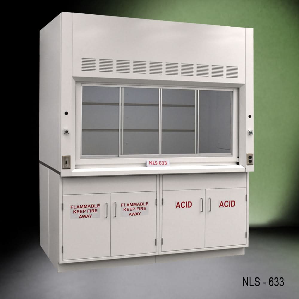 6′ x 4′ Fisher American Fume Hood w/ Flammable & ACID Storage