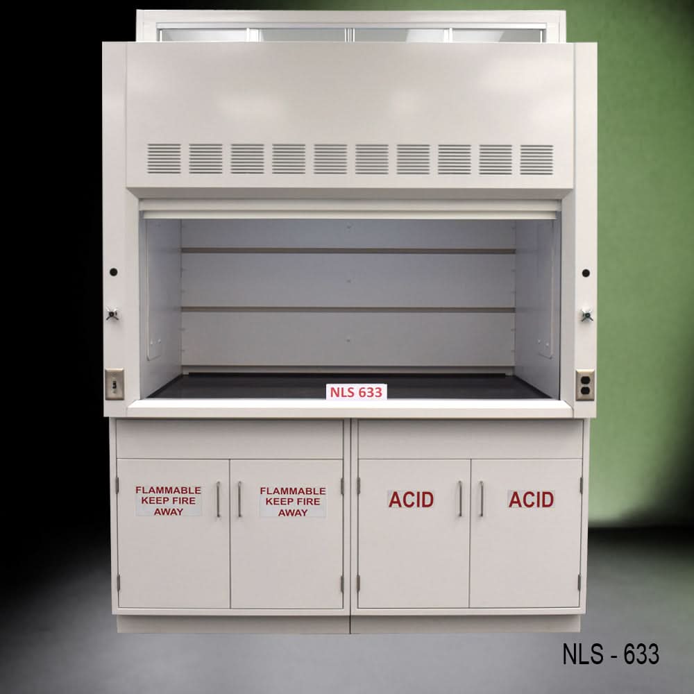 6′ x 4′ Fisher American Fume Hood w/ Flammable & ACID Storage