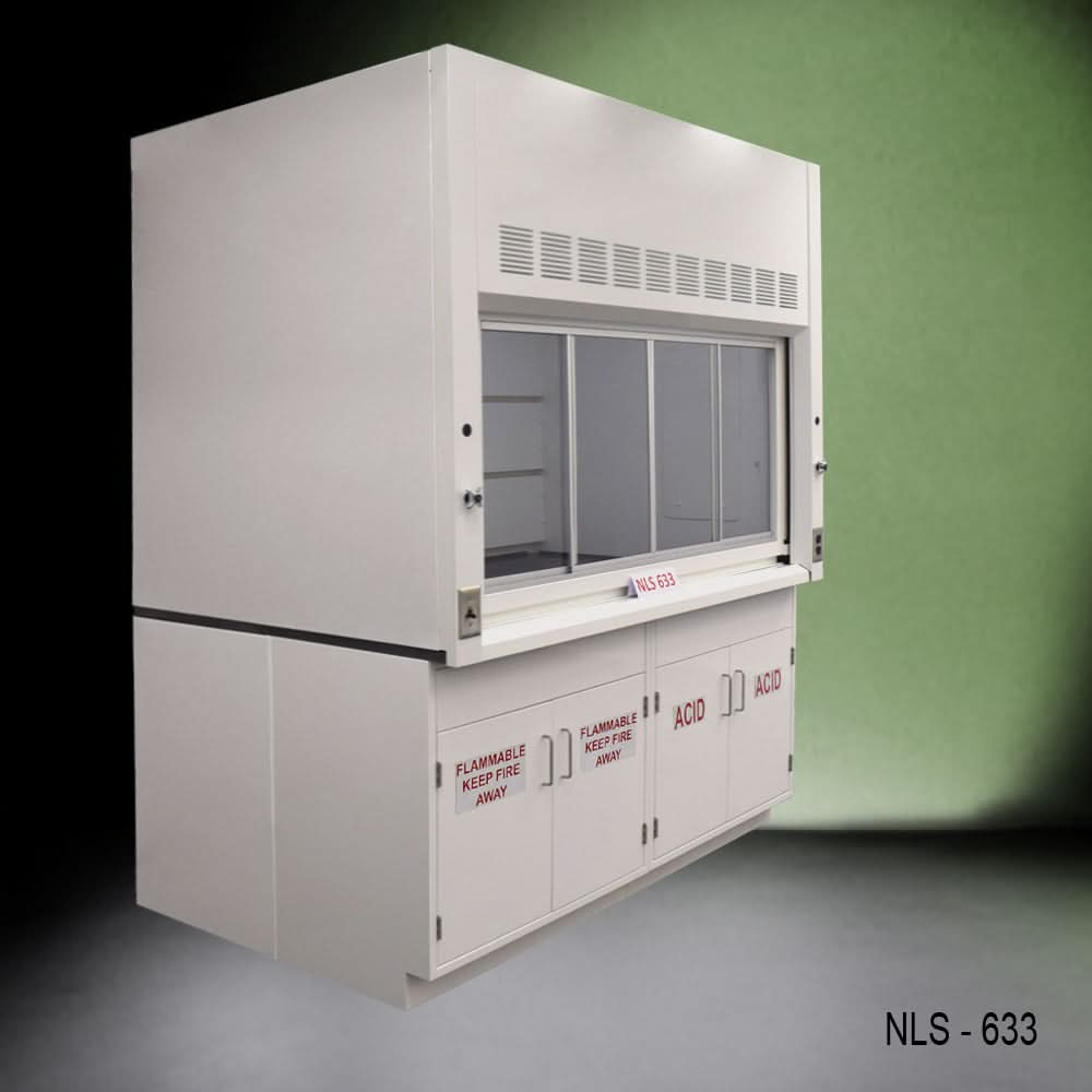 6′ x 4′ Fisher American Fume Hood w/ Flammable & ACID Storage