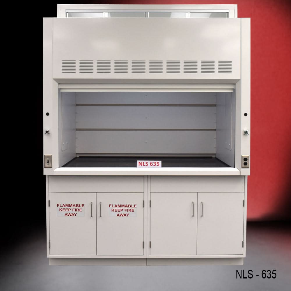 6′ x 4′ Fisher American Fume Hood w/ Flammable & General Cabinet