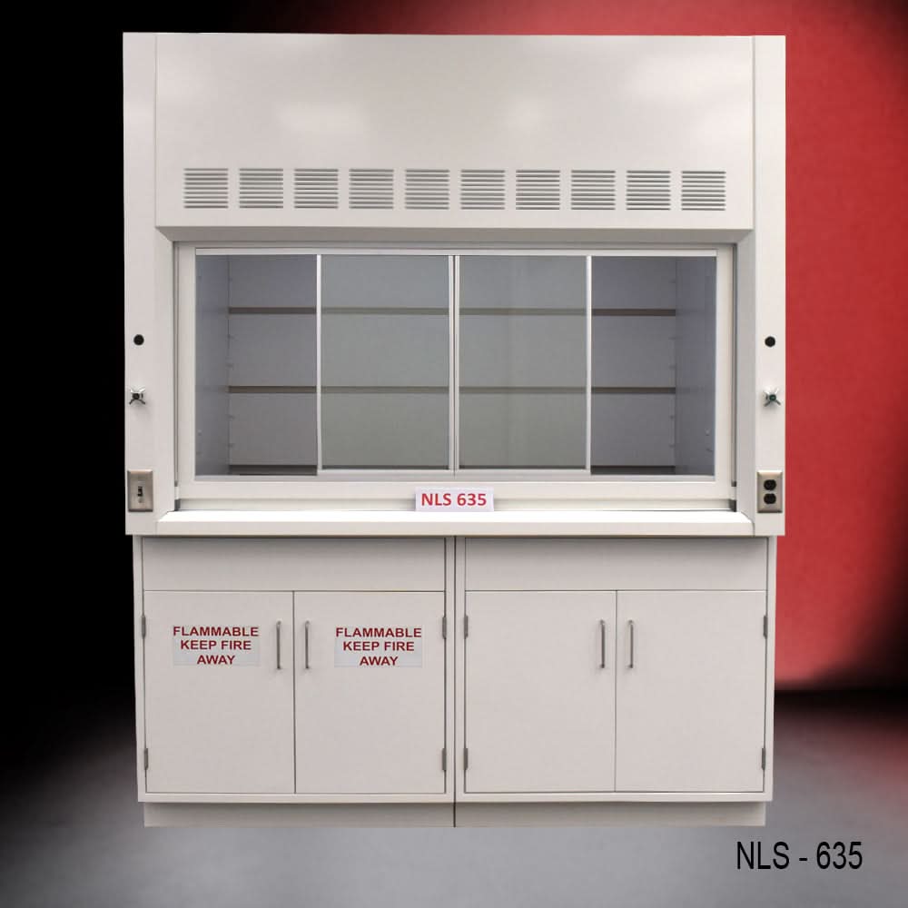 6′ x 4′ Fisher American Fume Hood w/ Flammable & General Cabinet