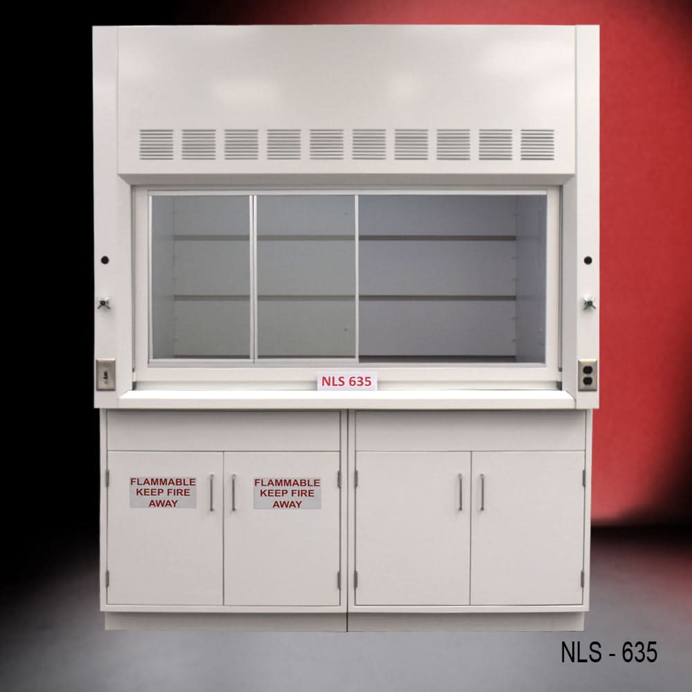 6′ x 4′ Fisher American Fume Hood w/ Flammable & General Cabinet
