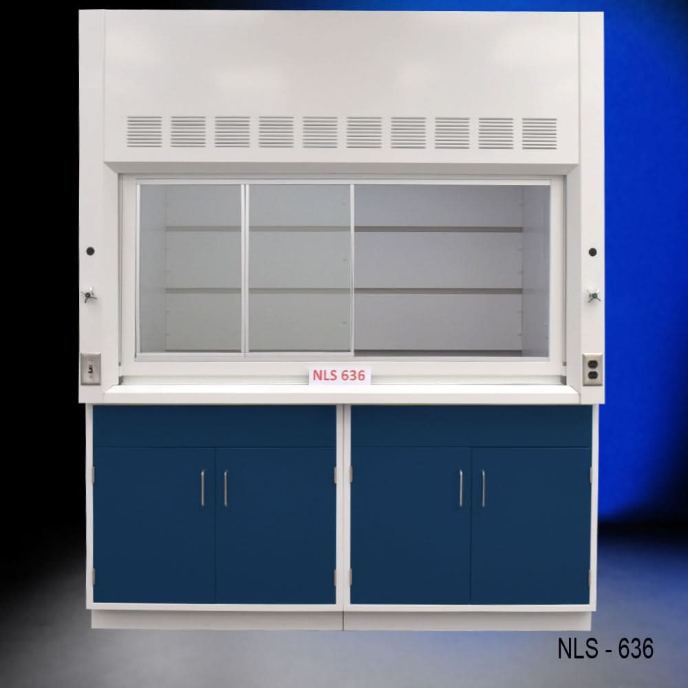6′ x 4′ Fisher American Fume Hood w/ Blue General Storage