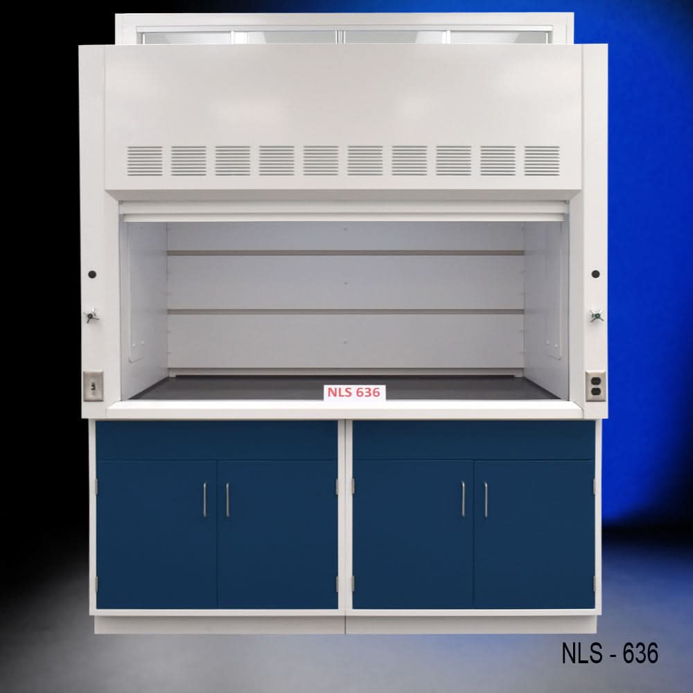 6′ x 4′ Fisher American Fume Hood w/ Blue General Storage