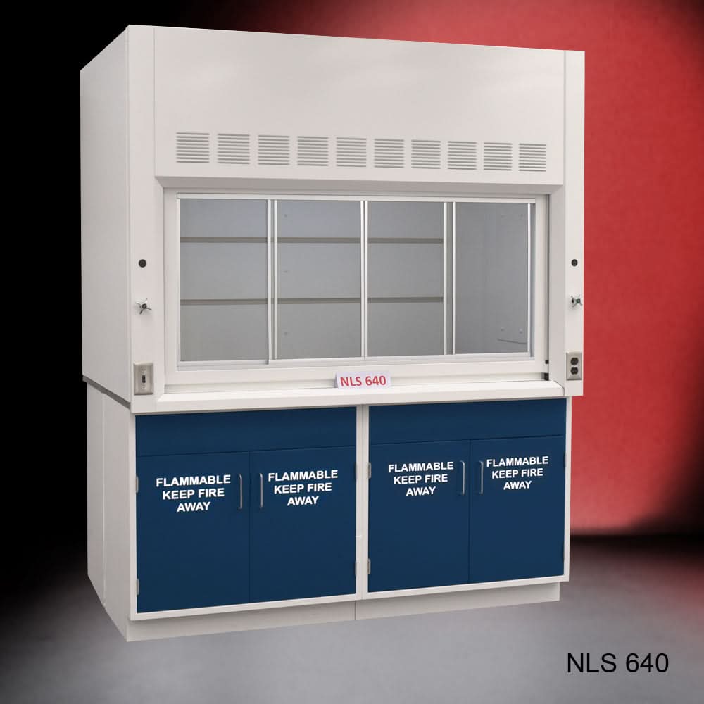 6′ x 4′ Fisher American Fume Hood w/ Blue Flammable Storage