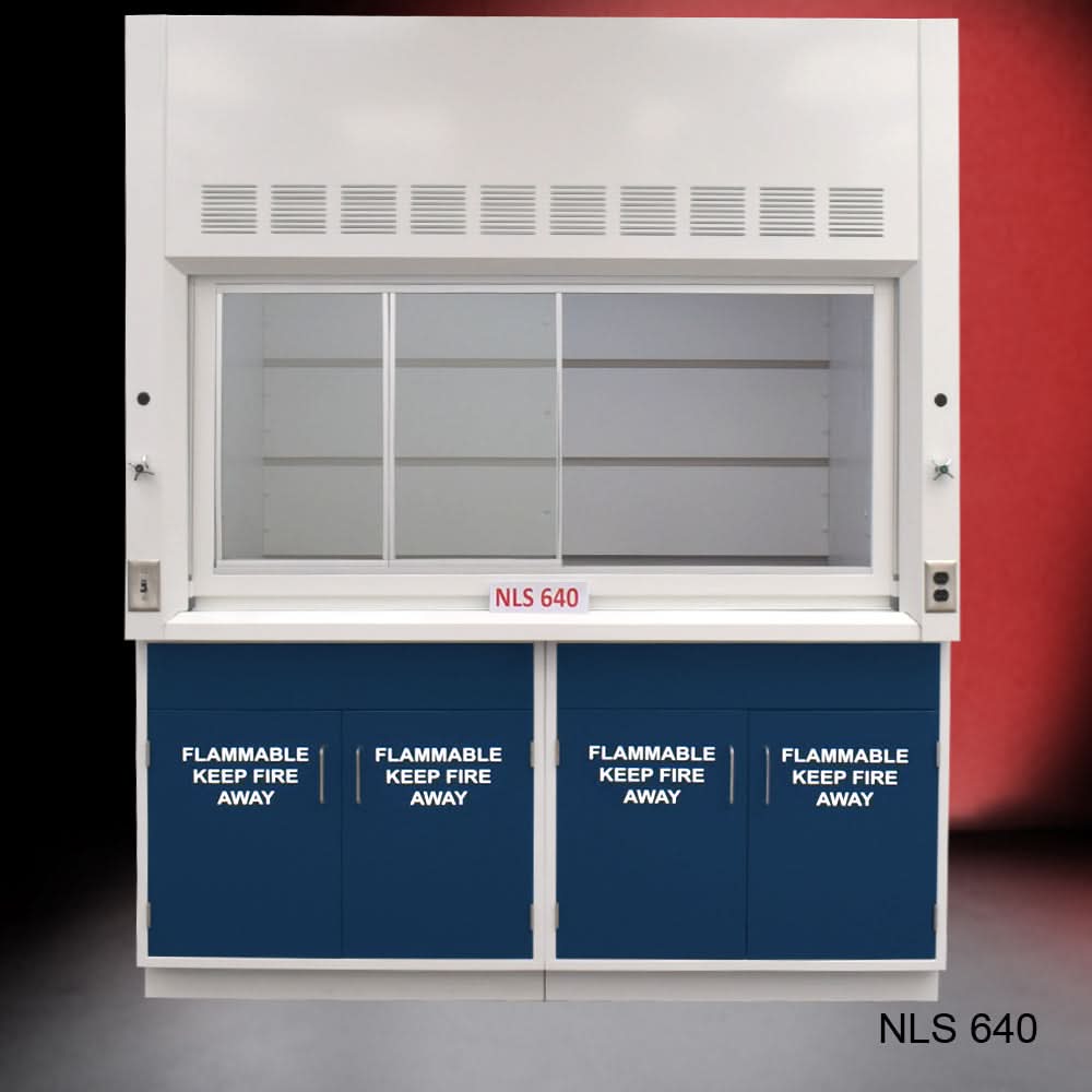 6′ x 4′ Fisher American Fume Hood w/ Blue Flammable Storage