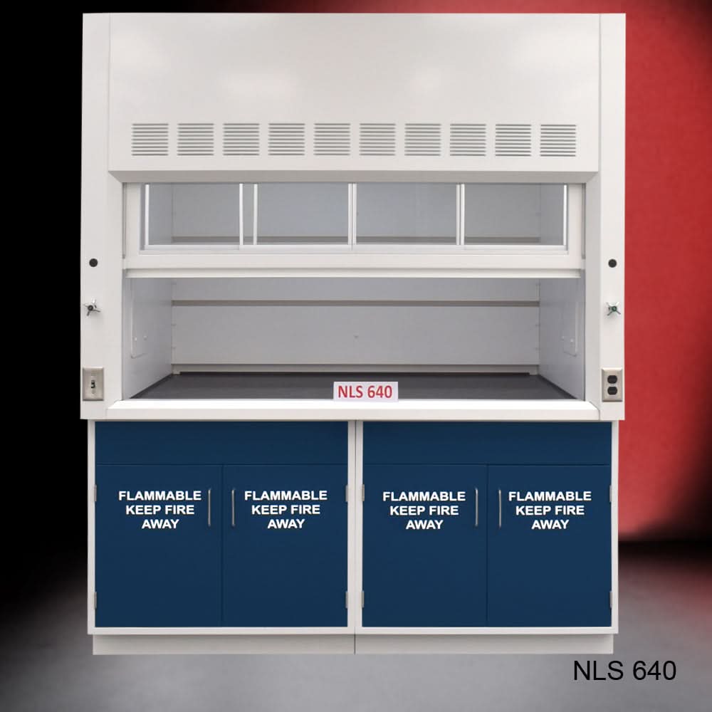 6′ x 4′ Fisher American Fume Hood w/ Blue Flammable Storage