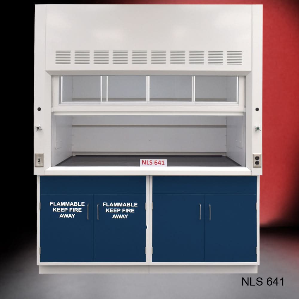 6′ x 4′ Fisher American Fume Hood w/ General & Flammable Storage